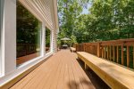 Main Level Deck with Hot Tub, String Lights, BBQ Grill & Outdoor Dining Table